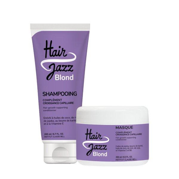 HAIR JAZZ routine de base pour les cheveux blonds et gris pour éliminer les tons jaunes